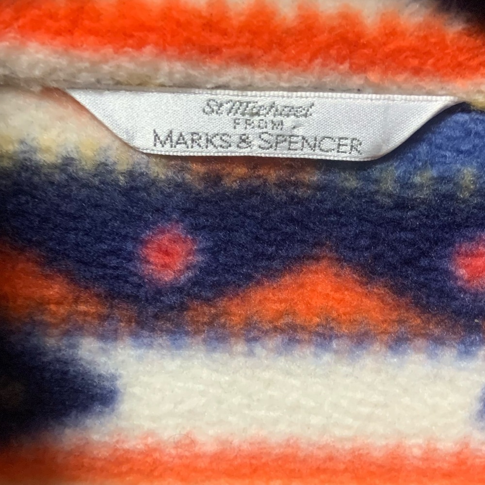 Marks & Spencer Aztec Sweater Fleece 1/4 Zip Pullover Size: 14 L-XL - Picture 3 of 5